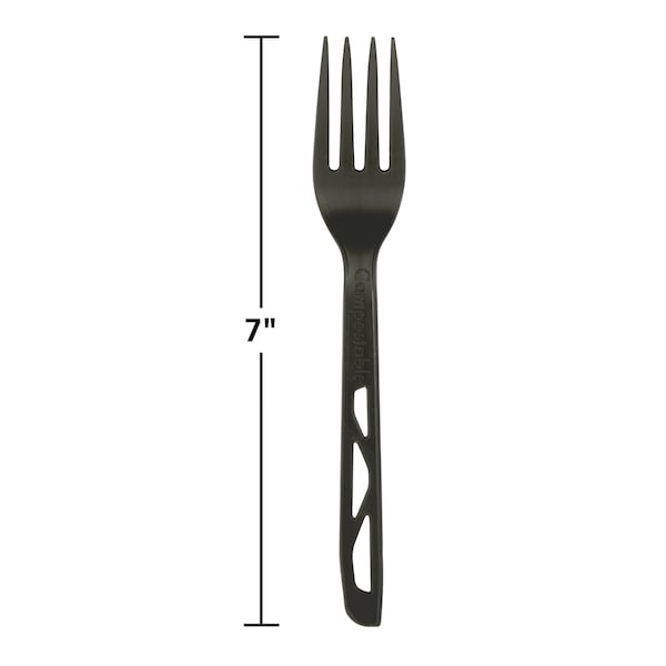 7 Black Plastic Forks PK 1000 PK
